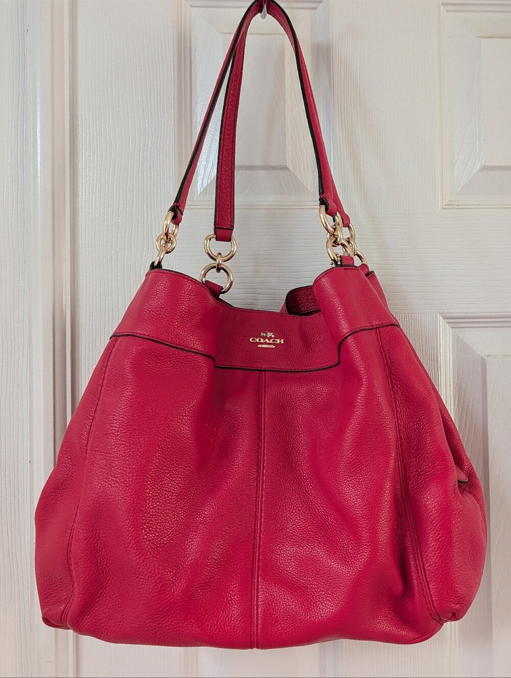 Coach Red Leather Shoulder Bag